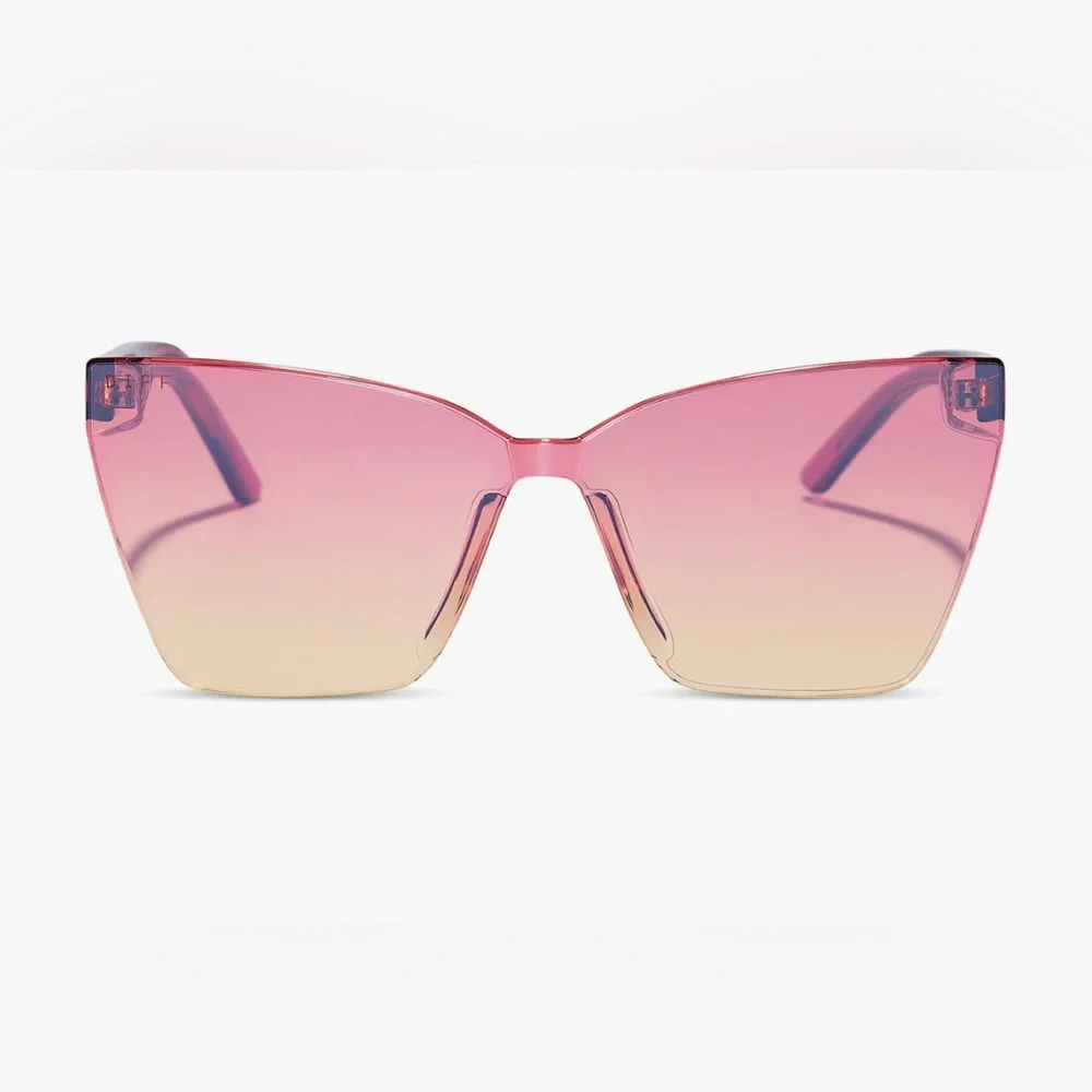 Like New DIFF Goldie Macarena Pink Crystal Sunset Gradient Flash Sunglas…